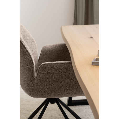 Hjem Design Malika 8-Seater Dining Table, Natural & Black