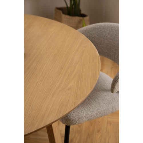 Hjem Design Malika Round Dining Table, Natural