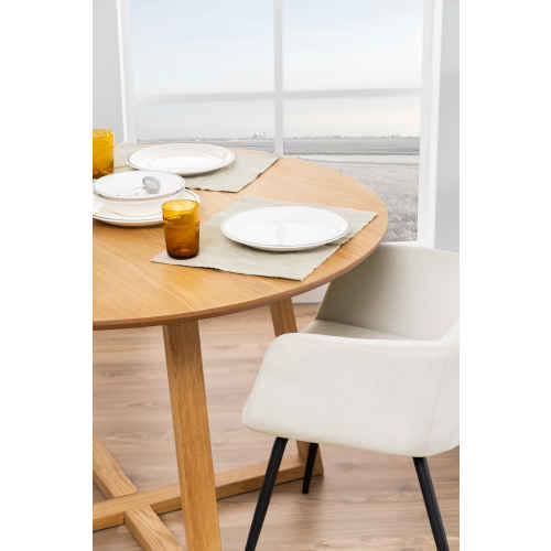 Hjem Design Malika Round Dining Table, Natural