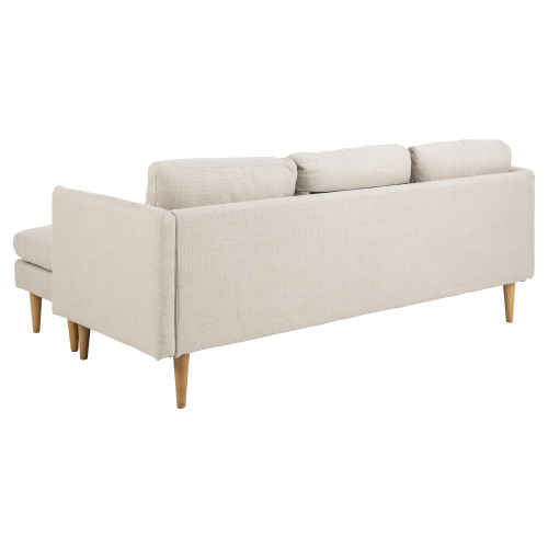 Hjem Design Milly 2-Seater Sofa with Chaise, Beige