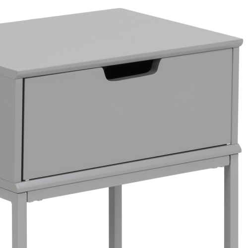 Hjem Design Mitra Bedside Table, Grey