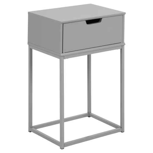 Hjem Design Mitra Bedside Table, Grey