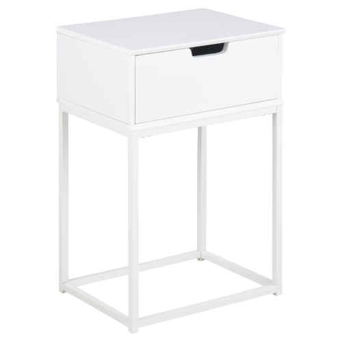 Hjem Design Mitra Bedside Table, White