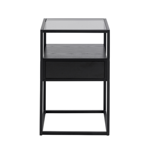 Hjem Design Randolf Bedside Table, Black