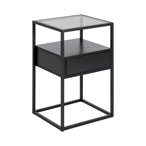 Hjem Design Randolf Bedside Table, Black