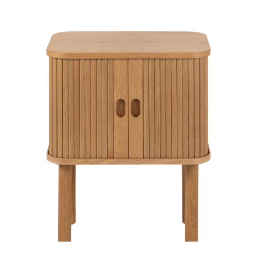 Hjem Design Langley Square Bedside Table, Oak