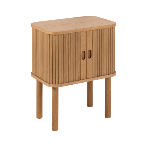 Hjem Design Langley Square Bedside Table, Oak