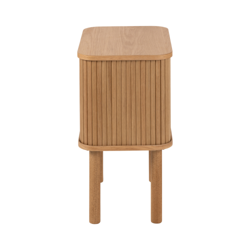 Hjem Design Langley Square Bedside Table, Oak