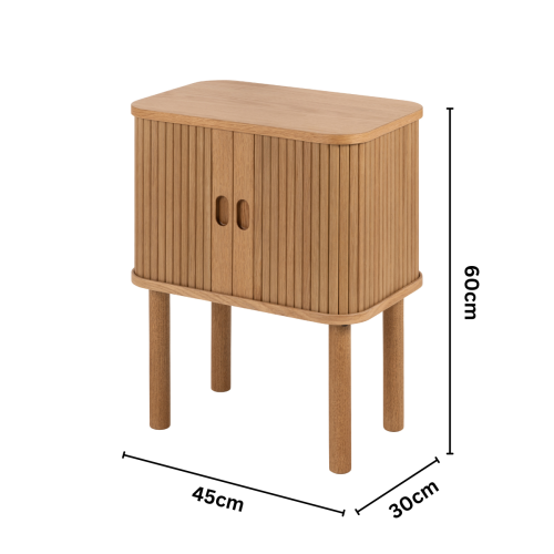 Hjem Design Langley Square Bedside Table, Oak