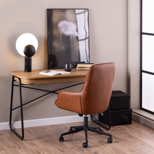 Hjem Design Blueton Desk, Oak & Black