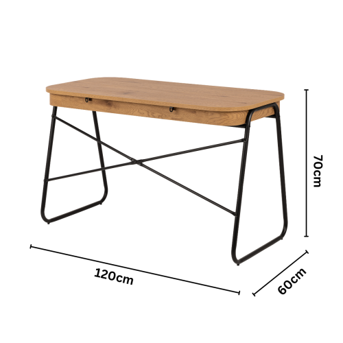 Hjem Design Blueton Desk, Oak & Black