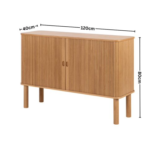Hjem Design Langley Sideboard, Oak, 120cm