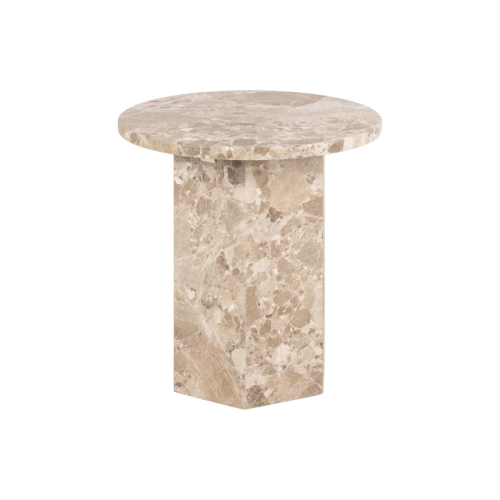 Hjem Design Naxos Round Side table, Latte Brown