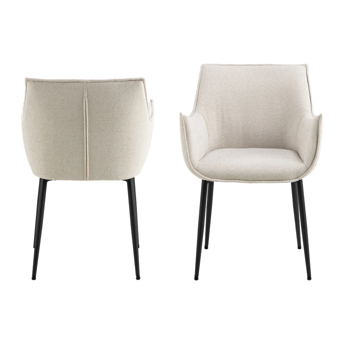 Hjem Design Bonita Dining Chair, Beige, Set of 2