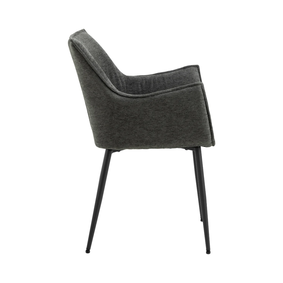 Hjem Design Bonita Dining Chair, Dark Grey, Set of 2