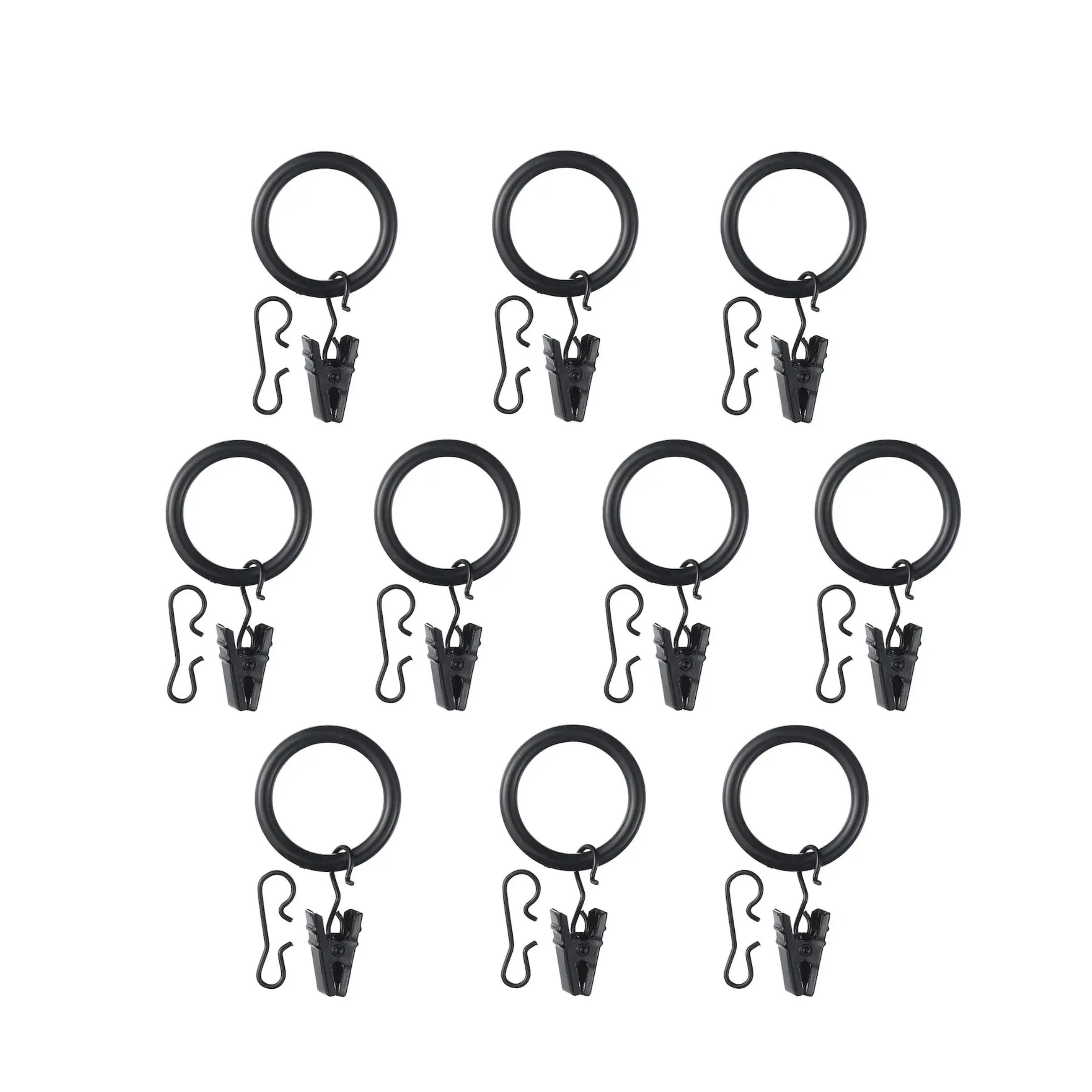 IKEA SYRLIG Curtain Ring With Clip And Hook 25 mm Black
