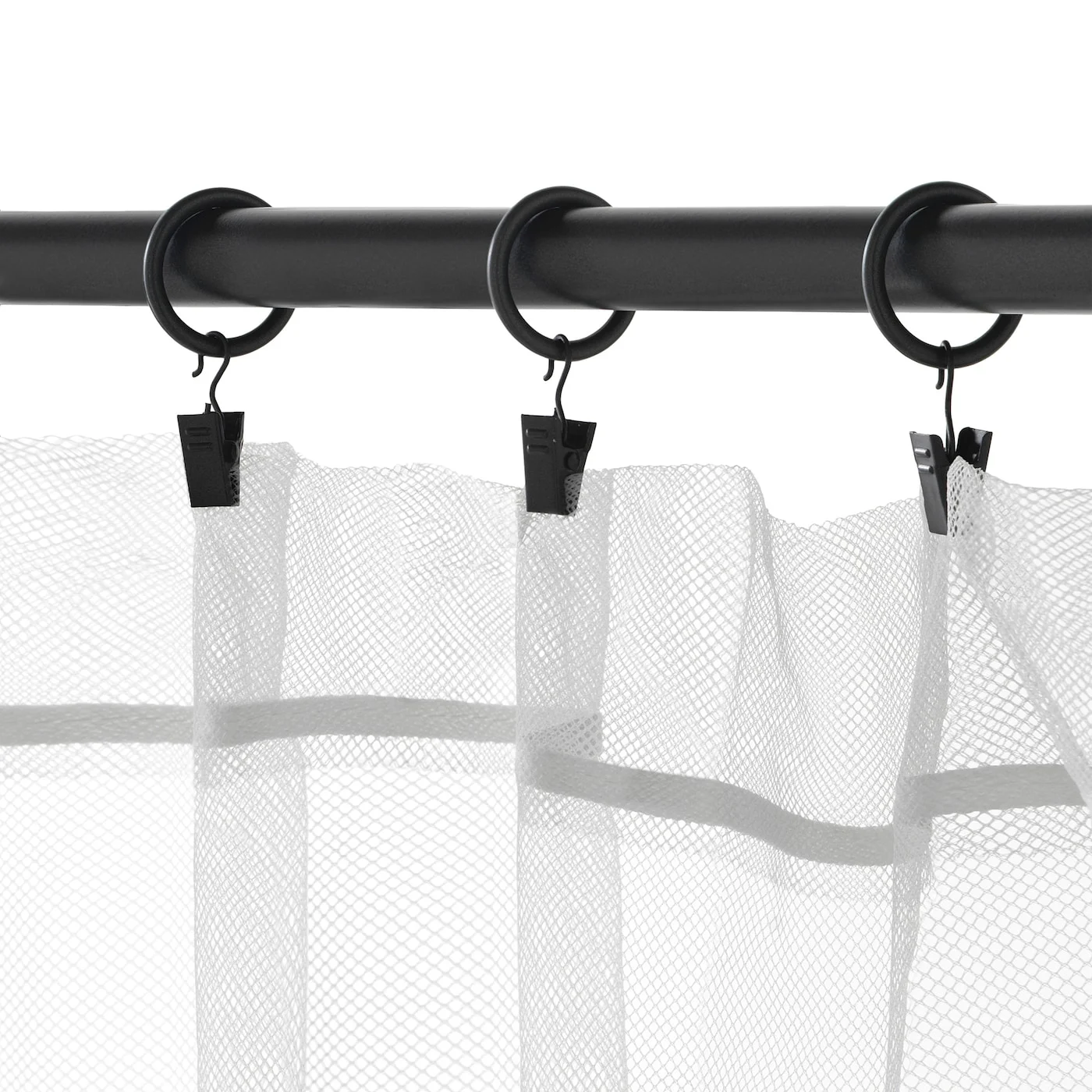 IKEA SYRLIG Curtain Ring With Clip And Hook 25 mm Black