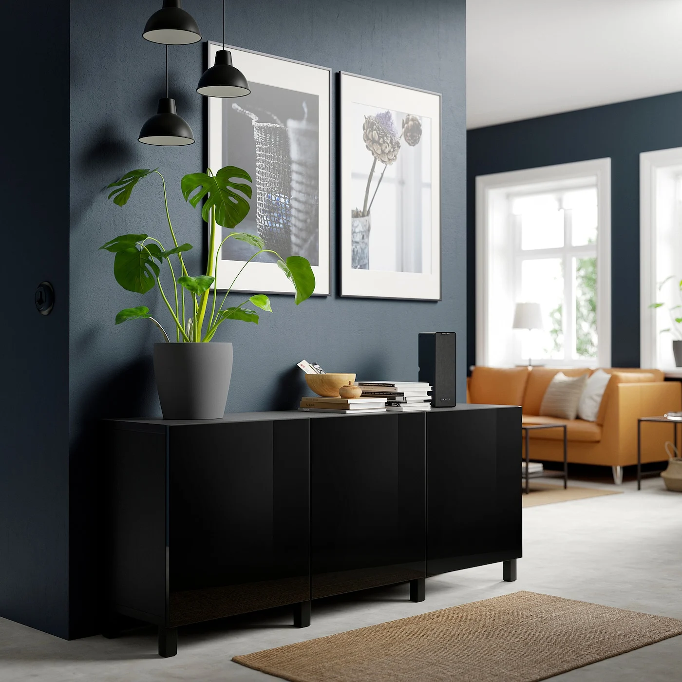 IKEA STUBBARP Leg, Black-brown / 2 pack