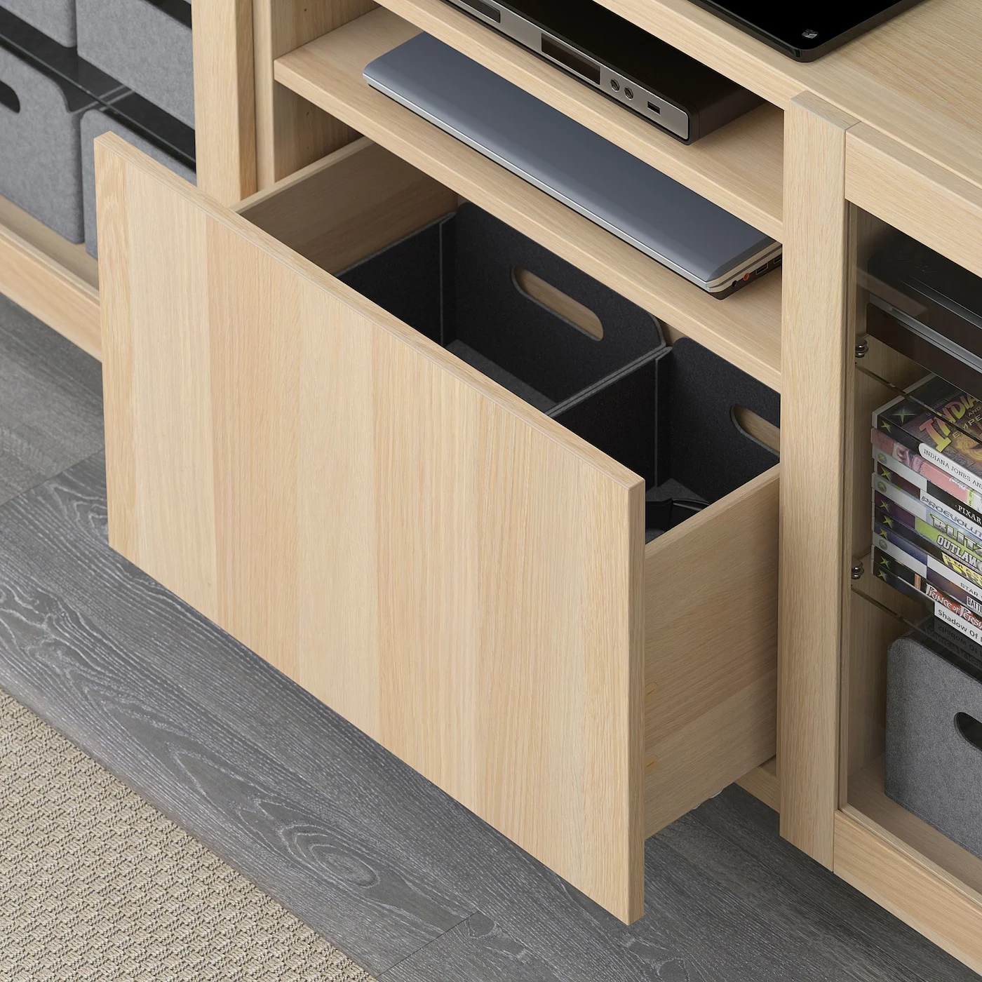 IKEA BESTA Drawer frame 60x25x40cm White stained oak effect