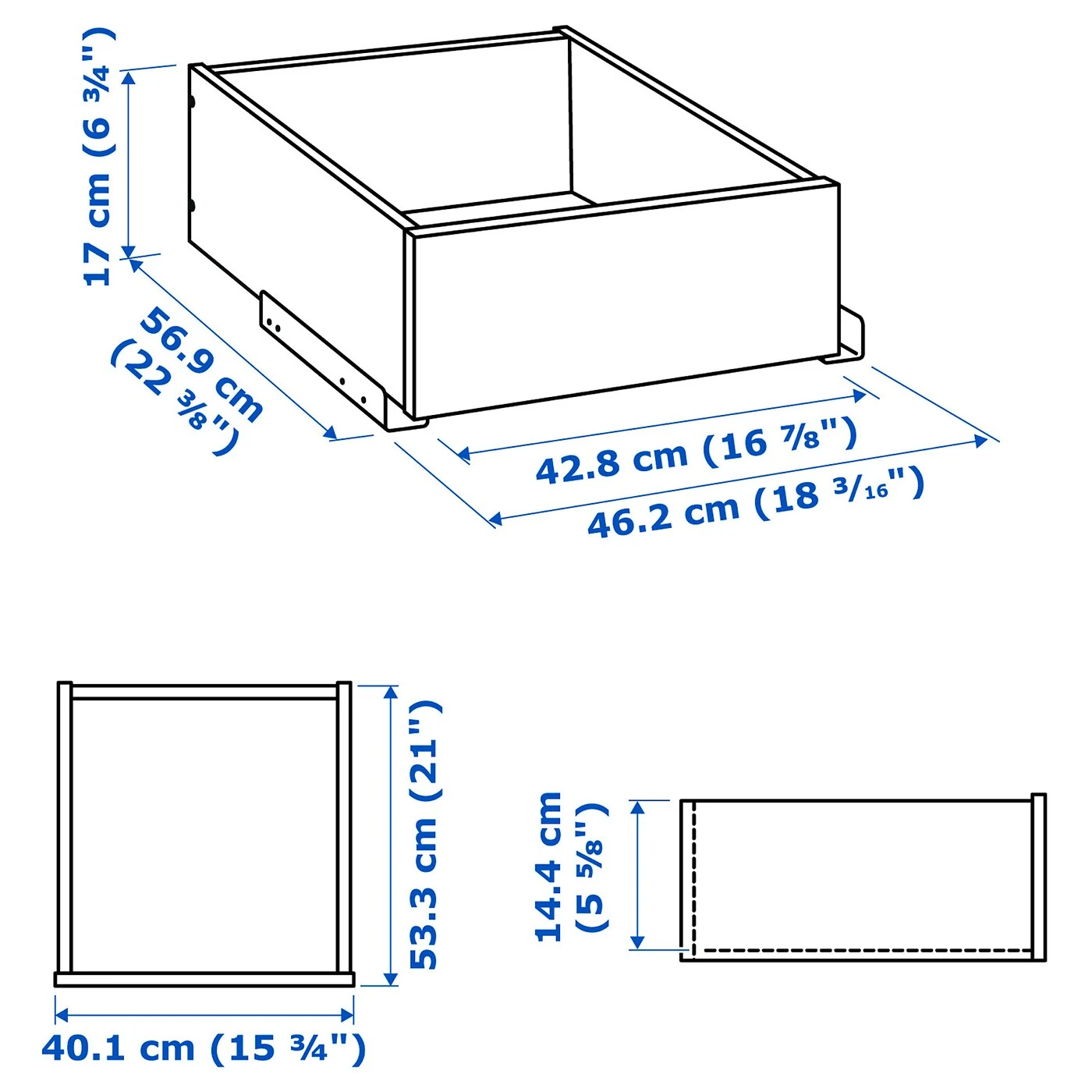 IKEA KOMPLEMENT Drawer with front panel, white 50x58 cm