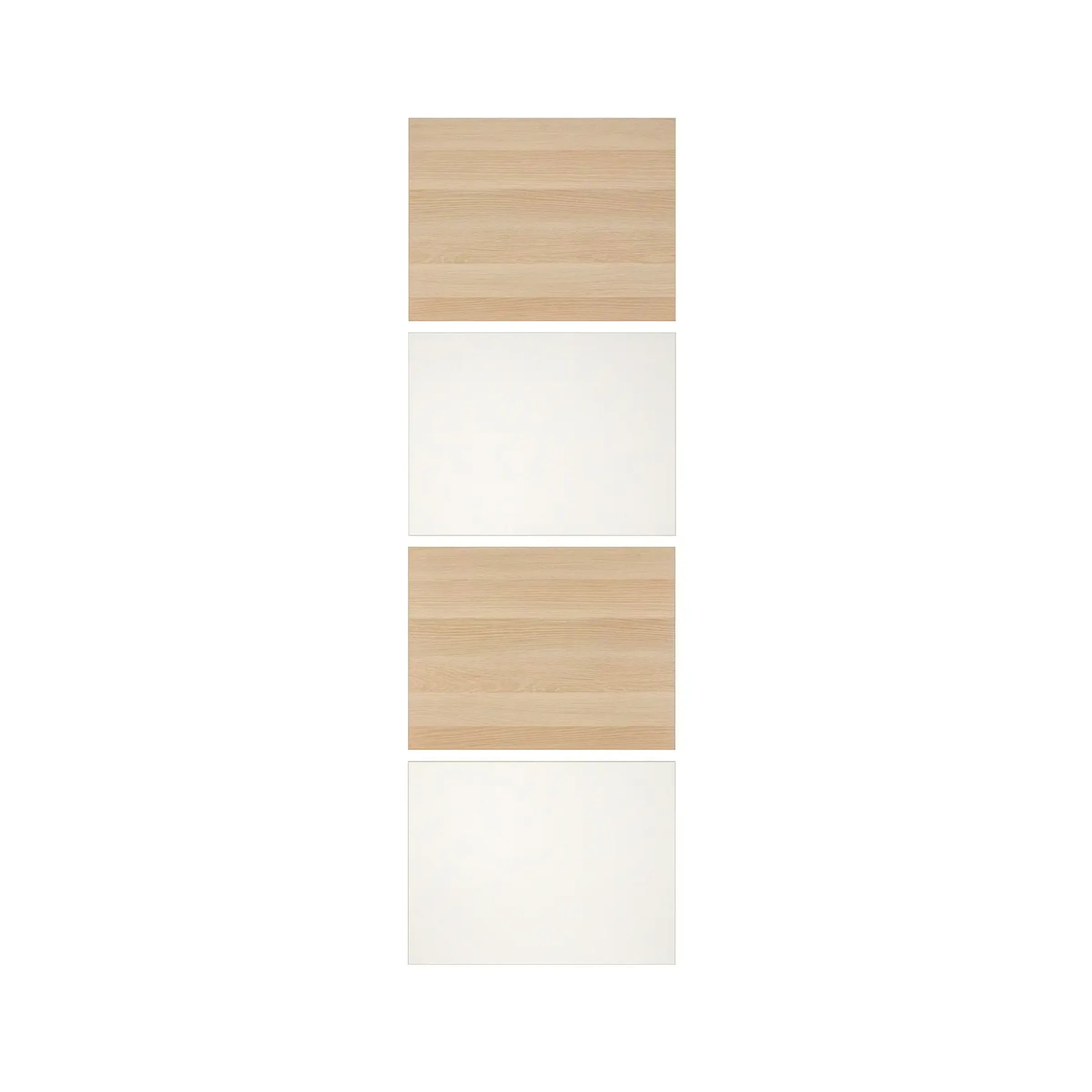IKEA MEHAMN 4 panels for sliding door frame, white stained oak effect, white, 75x236 cm