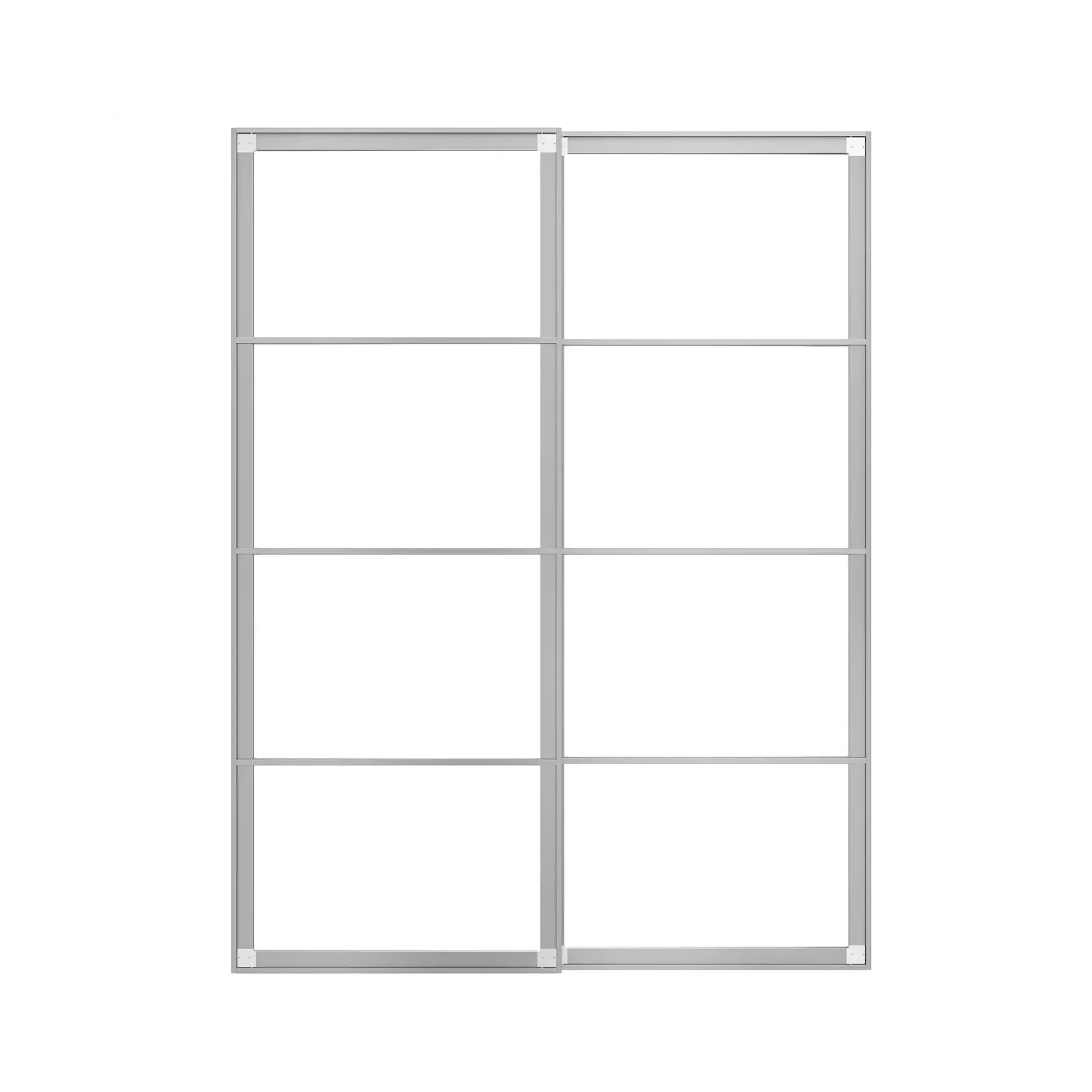 IKEA PAX pair of sliding door frames w rail aluminium 150x201 cm