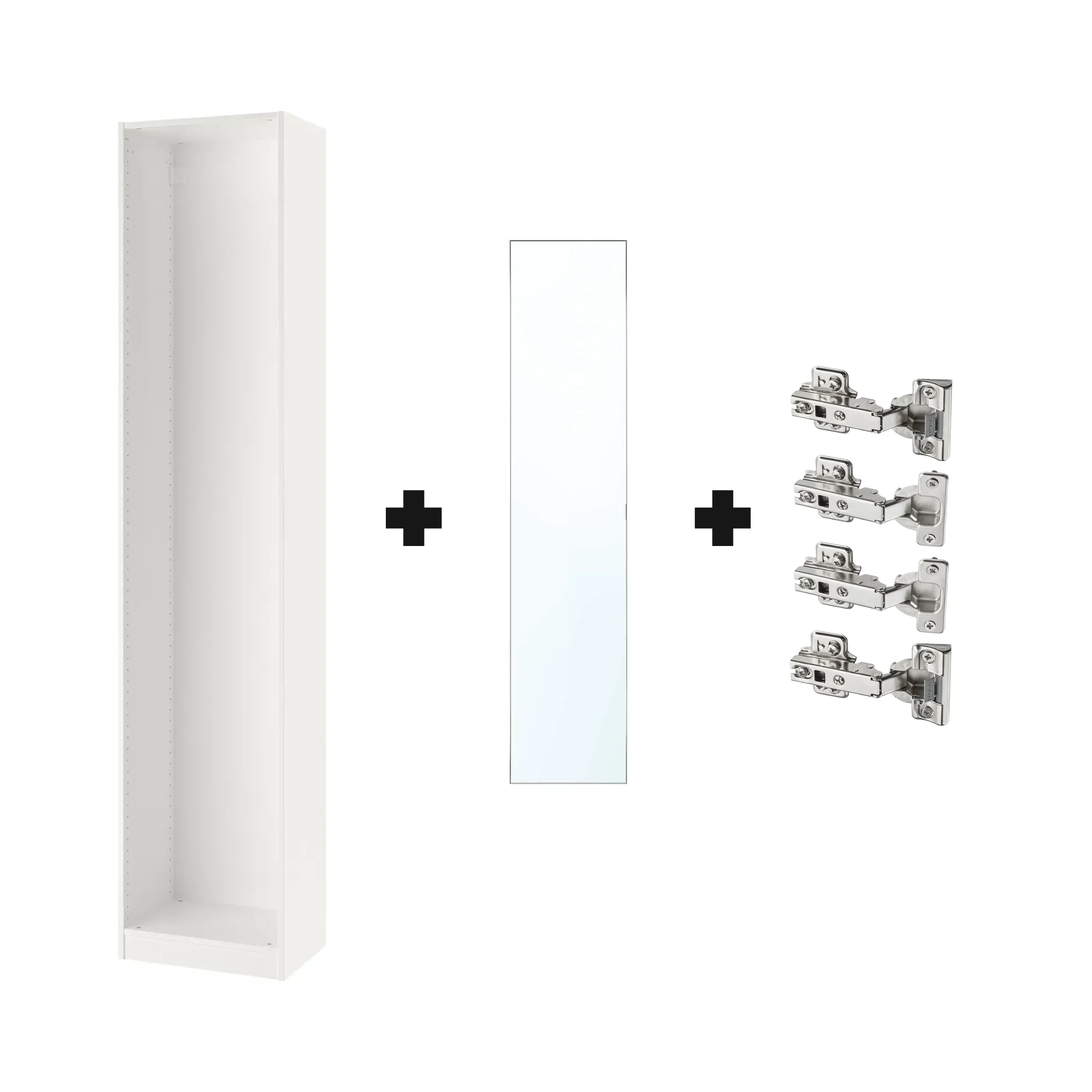 IKEA PAX Wardrobe with Mirror Glass Door, 50x35x201cm