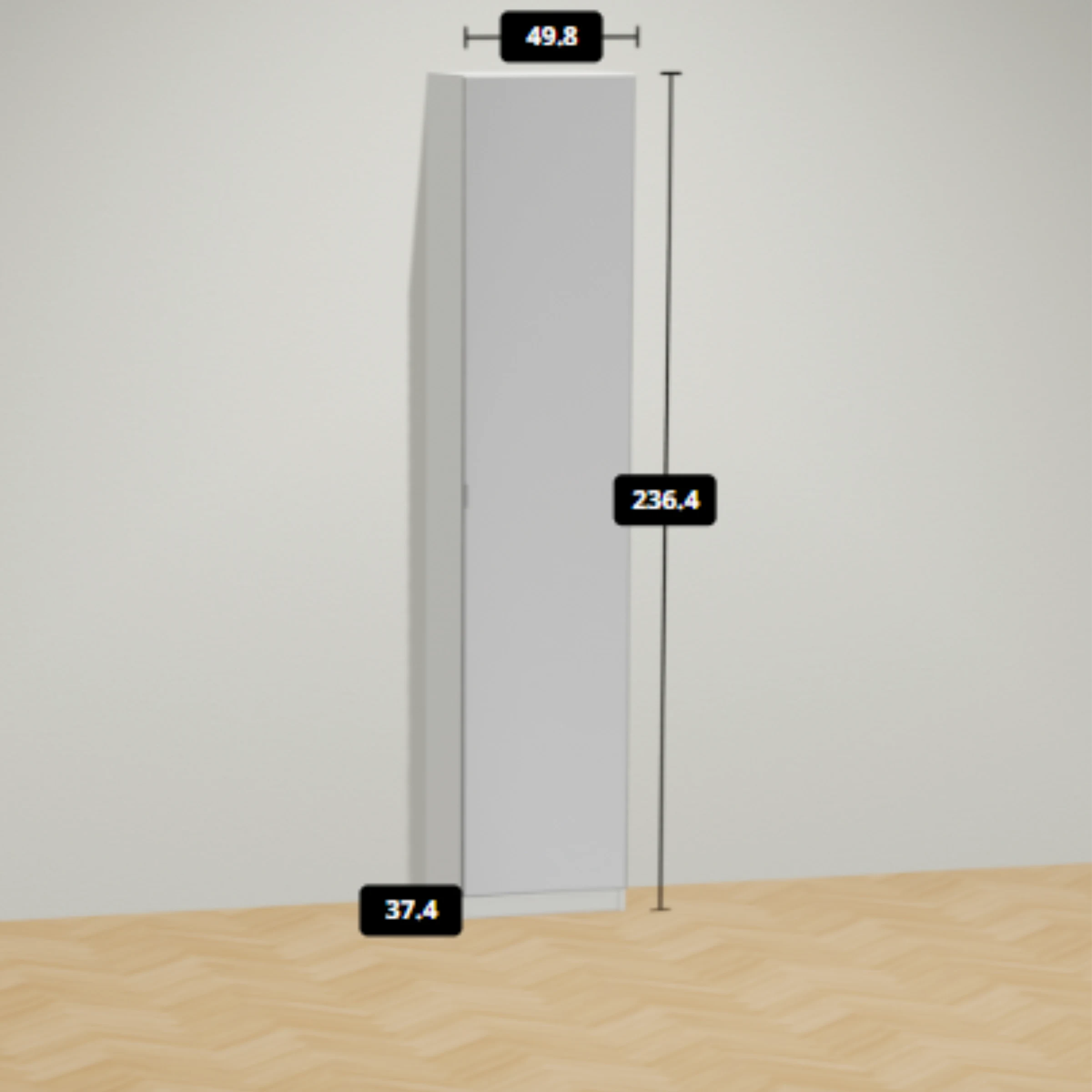 IKEA PAX Wardrobe with Mirror Glass Door, 50x35x201cm