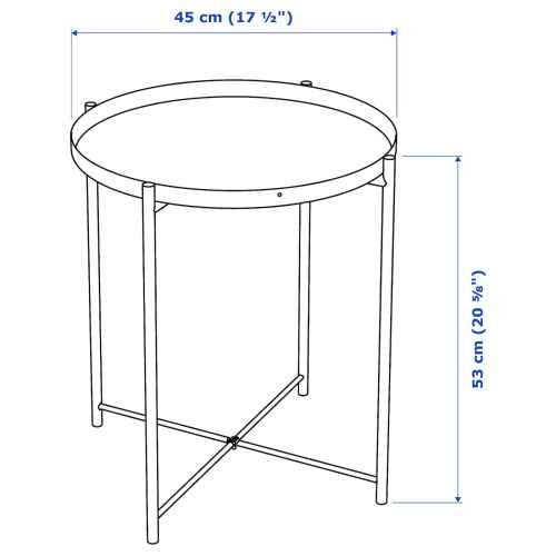 IKEA GLADOM Tray table 45x53cm White