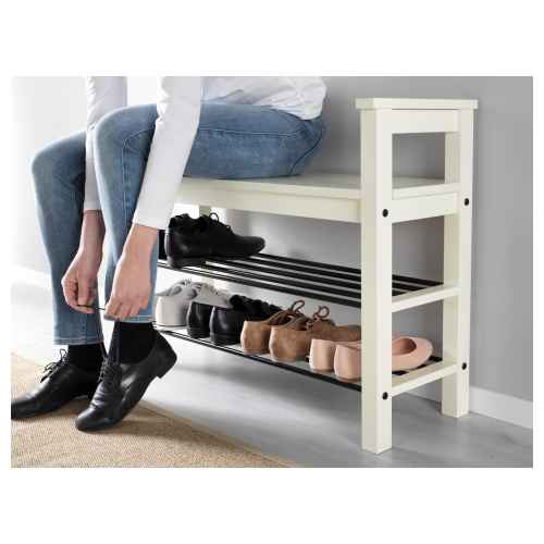 IKEA HEMNES Bench with shoe storage 85x32cm White