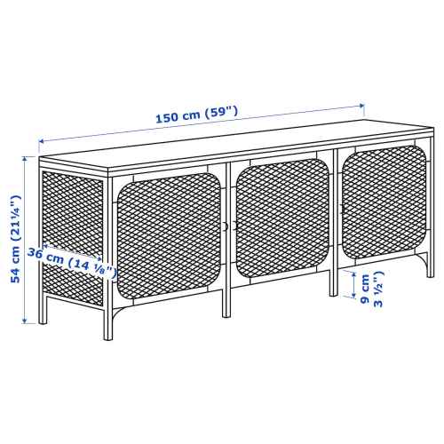 IKEA FJALLBO TV Bench 150x36x54cm, Black