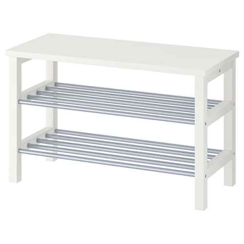 IKEA TJUSIG Bench with Shoe Storage 81x50cm White