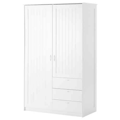 IKEA MUSKEN Wardrobe with 2 doors 3 drawers 124x60x200cm White