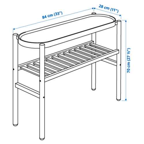 IKEA SATSUMAS Plant stand 70cm Bamboo, White