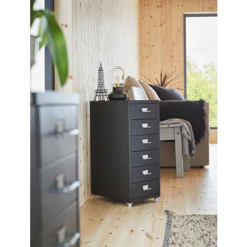 IKEA HELMER Drawer Unit on Castors 28x69cm, Black