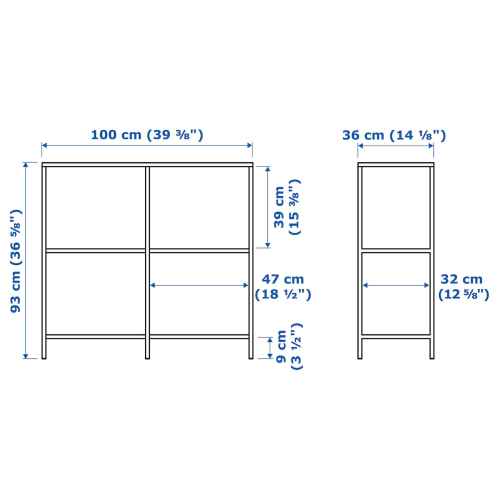 IKEA VITTSJO Shelving unit 100x93cm Black-brown, Glass