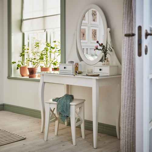 IKEA HEMNES Dressing Table w Mirror 100x50cm WHITE