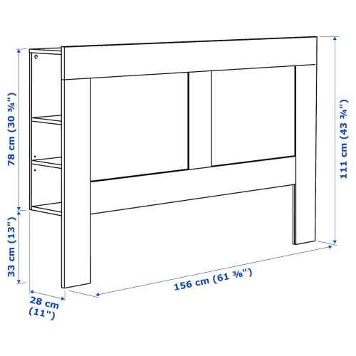 IKEA BRIMNES Headboard with Storage 150cm White