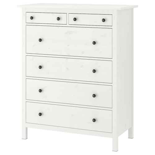 IKEA HEMNES Chest of 6 Drawers 108x131cm White stain