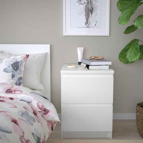 IKEA MALM Chest of 2 Drawers 40x55cm White