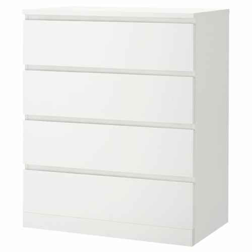 IKEA MALM Chest of 4 Drawers 80x100cm, White