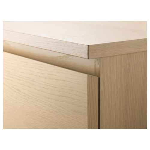 IKEA MALM Chest of 6 Drawers 80x123cm, White Stained Oak Veneer