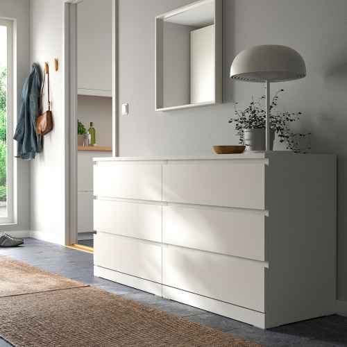 IKEA MALM Chest of 6 Drawers 160x78cm White