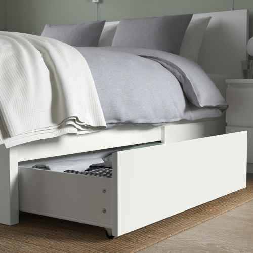 IKEA MALM Bed storage box for high bed frame 200cm White 2 pack