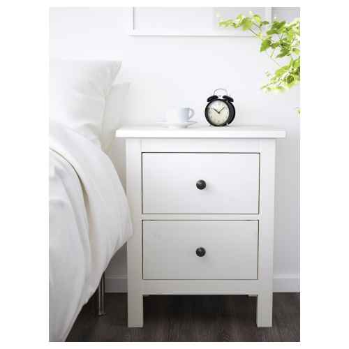 IKEA HEMNES Chest of 2 Drawers 54x66cm, White Stain