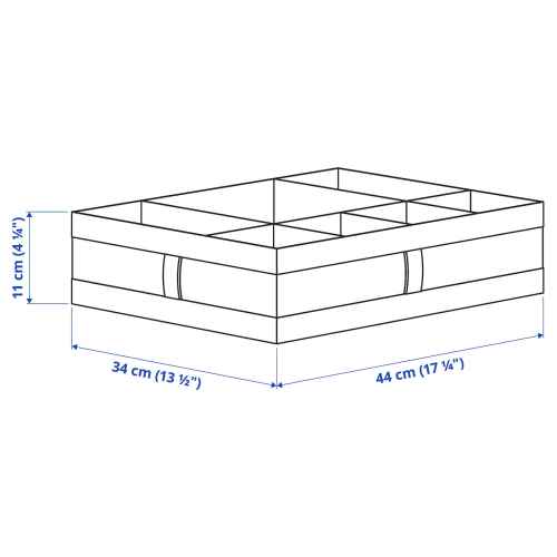 IKEA SKUBB Box with compartments 44x34x11cm White