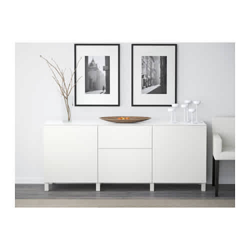 IKEA BESTA Storage combination w doors and drawers 180x40x74cm Lappviken white