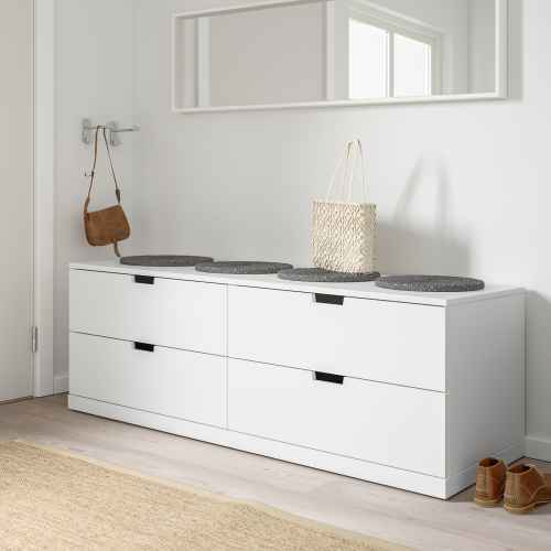 IKEA NORDLI Chest of 4 Drawers 160x54cm, White