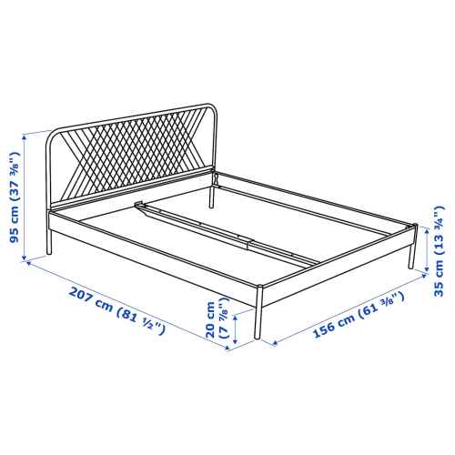 IKEA NESTTUN Small Queen Bed Frame, White