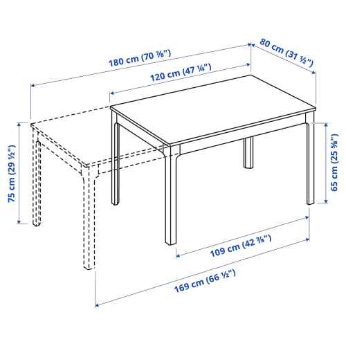 IKEA EKEDALEN Extendable table 120/180x80cm White